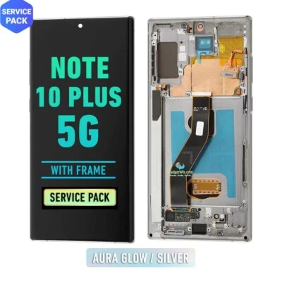 Samsung Galaxy Note 10 Plus OEM LCD Replacement Screen With Silver Frame