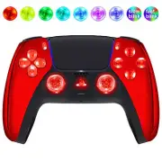 Red Chrome Silent Modz LED Light-Up Buttons Wireless Custom Controller for PS5