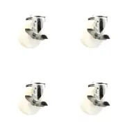 4 Inch 316SS Nylon Wheel Swivel Bolt Hole Caster Set with Brake Service Caster