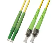 18M (59.04ft) OS2 LC/APC to ST/APC Fiber Optic Cable Duplex Singlemode 9/125