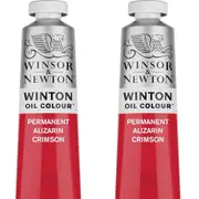 2x Winsor & Newton 200ml Winton Oil Colour Paint Permt Alizarin Crimson 004
