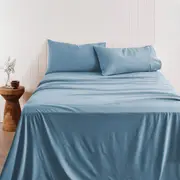 Adorn Living Bamboo Blend Sheet Set - Dusty Blue - Double