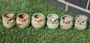 6pcs Mini Owl Plant Pots Ceramic