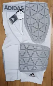 Adidas Shorts Mens Sz Small White Techfit Girdle 5 Pad Compression Football NEW