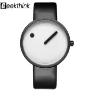 Geekthink Creative Minimalistic Quartz Unisex Adults Watch Luxury Leather 3ATM
