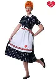 Women's I Love Lucy Lucille Ball 1950s Housewife Dress Costume SIZE L (NEW)