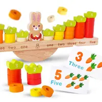 在飛比找蝦皮商城優惠-Familygongsi 兔子與紅蘿蔔木製平衡遊戲 玩具 平