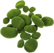 DOITOOL Elegant Artificial Moss Rocks 20pcs Faux Moss Stones for Garden Layout Bonsai Decor