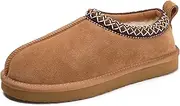 [geabal] Slippers for Women Genuine Suede Water Resistant Women's Slippers with Memory Foam and Faux Fur Lining Comfy Slippers Gifts for Women Footwear