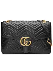 Gucci GG Marmont Large Matelasse Shoulder Bag in Black