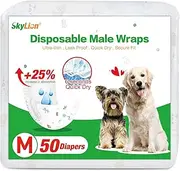 Dog Diapers Male Disposable Super Absorbent, 100 Count, Male Dog Wraps Leak Proof, Ultra Dry & Breathable, Medium