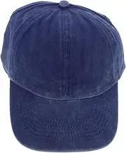 [WOFASHPURET] Men's Vintage Ponytail Baseball Cap Washed Denim Trucker Hat Sun Hat Adjustable Outdoor