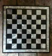 24'' White Marble Chess Table Top Pietra Dura Inlay Children Game Kids c4