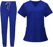 [yuksok] Nursing Uniforms Scrub Set Nursing Work suits Nurse Top Pants Durable Short Sleeve Work Clothing for Pet Grooming Cosmetology