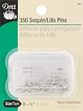Dritz 8S Sequin/Lills Pins, 1/2-Inch (350-Count),Gray Silver