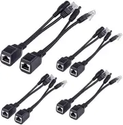 4 Pairs Passive POE Injector & POE Splitter Kit, 10/100Mb/S RJ-45 Port Power ove