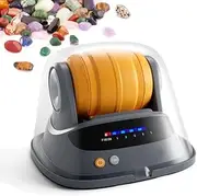 Rock Polisher, Rock Tumbler Kit, with Polishing Grits, Jewelry Fastenings, Noise Reduction Cover, Professional Gemstones DIY Stone Polishing Toy, Ideal for Adults Kids