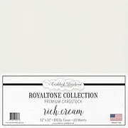 Cardstock Warehouse Royaltone Linen Rich Cream - 12 x 12" - 100 Lb. / 270 Gsm Matte Premium Cardstock Paper - 25 Sheets