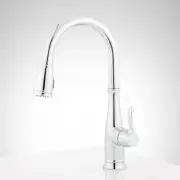 New Chrome Cordelia Single-Hole Pull-Down Kitchen Faucet - Signature Hardware
