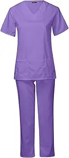 [Vaveren] Women Scrub Uniform Set Suit Soft Nurse for Pet Groomer SPA Healthcare