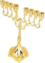 Metal Religious Candlestick 9 Hole Desktop Ornament Vintage Menorah for Decor