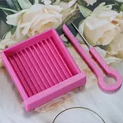 PIAOLGYI Fuse Bead Single Needle Tweezer & Aligner Tray Set,Fuse Bead Sorting Tray（9 CM） (Pink)