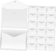 KAILIKETIY 20Pcs Clear Binder Pockets with Snap Closure Expandable Document Organizers for School and Office Design Versatile Storage for Notes Receipts