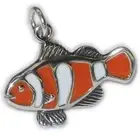 Clown Fish sterling silver charm pendant .925 x 1 Clown Fishes-