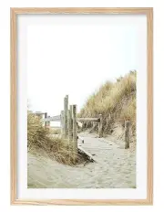 [Profile Australia] Australian Made Byron Beach Path 1 Art Print A2 in Natural Frame