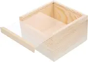 NUOBESTY Unfinished Wooden Box Square Wood Boxes Square Organizer Container for Crafts, Storage.Jewelry Display Case