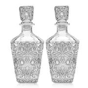 Whiskey Decanter – Elegant Liquor Decanter Set – Glass Liquor Bottle for Whis...