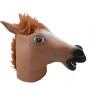 Brown Male Horse Head Mask Latex Mask Horse Head Mask Animal Head Creepy Halloween Costume Theater Toy Part