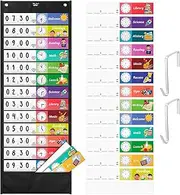 Mr. Pen- Daily Schedule Pocket Charts, 13+1 Pocket, 26 Double Sided Reusable Cards(13 Colored+13 Blanked), 12.8”x35” Pocket Chart for Classroom, Classroom Pocket Chart, Classroom Schedule Pocket Chart