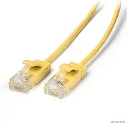 Laser 1m CAT6 Ultra Slim Ethernet Cable - High-Speed, Flexible, Low Crosstalk, RJ45 Compatible - Durable Yellow Network Cord