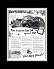 1940 Buick Super 51 4 Door Sedan New Features Into 40 Equals 73 - Matted 11x14
