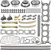 Timing Chain Kit with VVT Gears, Fits for 2014-2020 Kia Sorento Sedona Cadenza, Fits for 2013-2019 Hyundai Azera Santa Fe, with Engine Head Gasket Set Replace 22311-3CGA5 24370-3CGA0 24321-3L100