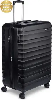 78cm Hardside Expandable Spinner Suitcase Black Lightweight Travel Luggage