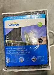 NEW Shade Sail Coolaroo Ready-To-Hang Shade Sail Triangle 11ftx 10in MONTECITO