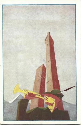 1933ITALY FASCIST PROPAGANDA ALPINE POSTCARD OF THE XIV RUNNING OF 10 IN BOLOGNA