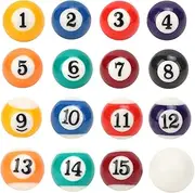 Lwuey Mini Billiard Balls Set, Resin Children Billiard Ball Easy to Carry Store Lightweight Smoothness Compact Pool Table Accessorioes Suitable for Game Rooms Bars Sports Recreation Games 16PCS 2.5CM