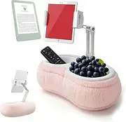 Pillow Stand with Dual Snack Bowls - Tablet Holder for Kindle, iPad, iPhone (4.7’’-13’’) - Ideal for Reading in Bed