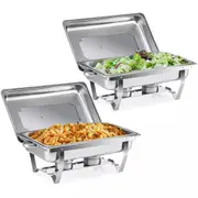 2Pack Chafing Dish 9L Stainless Bain Marie Buffet Food Warmers