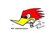 Mooneyes Clay Smith "MR HORSEPOWER" Sticker Large With Woodpecker logo, 6.5" (H) x 11" (W) L/H
