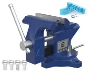 Heavy Duty Bench Vise 4.5 Inch with 125mm Vise Jaw, 240° Swivel Locking Base ...