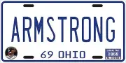 Neil Armstrong NASA Apollo 11 astronaut Moon landing Ohio 1969 License plate