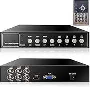 4 Channel 1080P HD Video Quad Video Processor Video Image Switcher Video Multiplexer for AHD CVI TVI CCTV Security Cameras with Digital Zoom, Multiple Video Freezing, Video Loss Alarm Functions