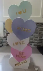 Cracker Barrel Valentine's Day Candy Hearts Stacked Lighted Blow Mold
