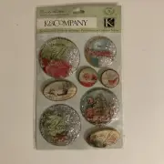 Brenda Watson Christmas holiday Snow Globe stickers 8ct.