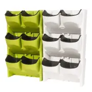 5PCS New Wall Mounted Hanging Vertical Plant Flower Planter Pot Box Two Pockets