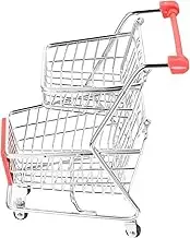 CHICAMPERA Mini Shopping Cart Decoration for Supermarket Hand Trolley for Desktop Display Role Play Model Supermarket Activities
